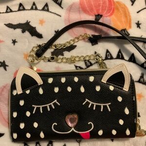 Betsey Johnson cat crossbody purse